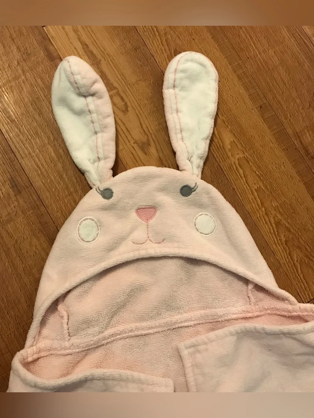 Pottery Barn Kids Pink Bunny Hooded bath towel 100% cotton